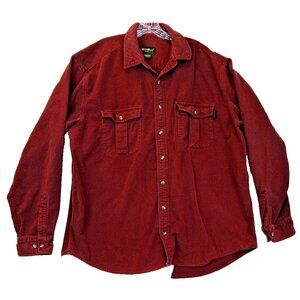Mens Eddie Bauer 100% Cotton Heavy Flannel Shirt Size XL Brown Button Up